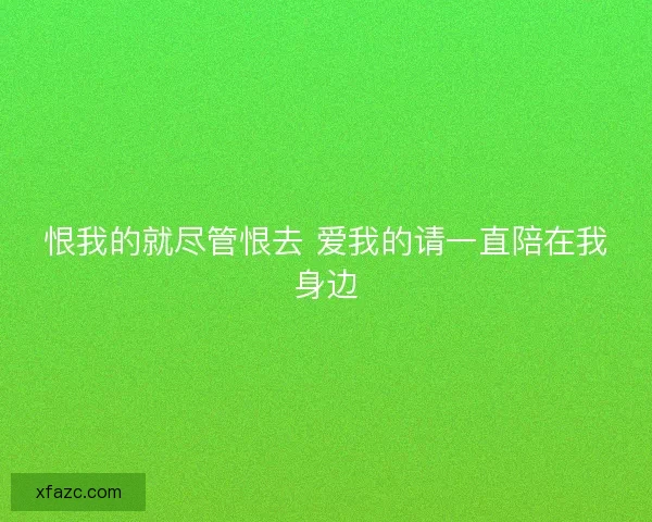 恨我的就尽管恨去 爱我的请一直陪在我身边
